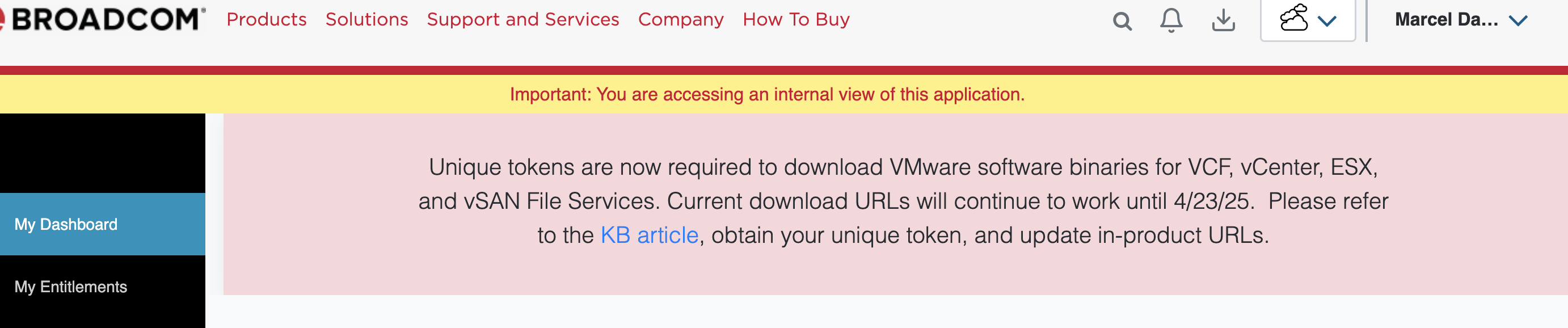 Changes to Download VCF Software